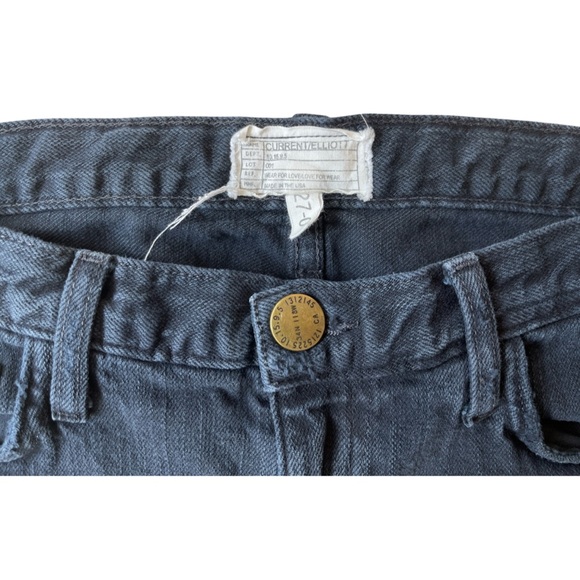 CURRENT/ELLIOTT The Roller Black Denim Jeans Low Rise Slightly Relaxed - Size 27 - Picture 3 of 11